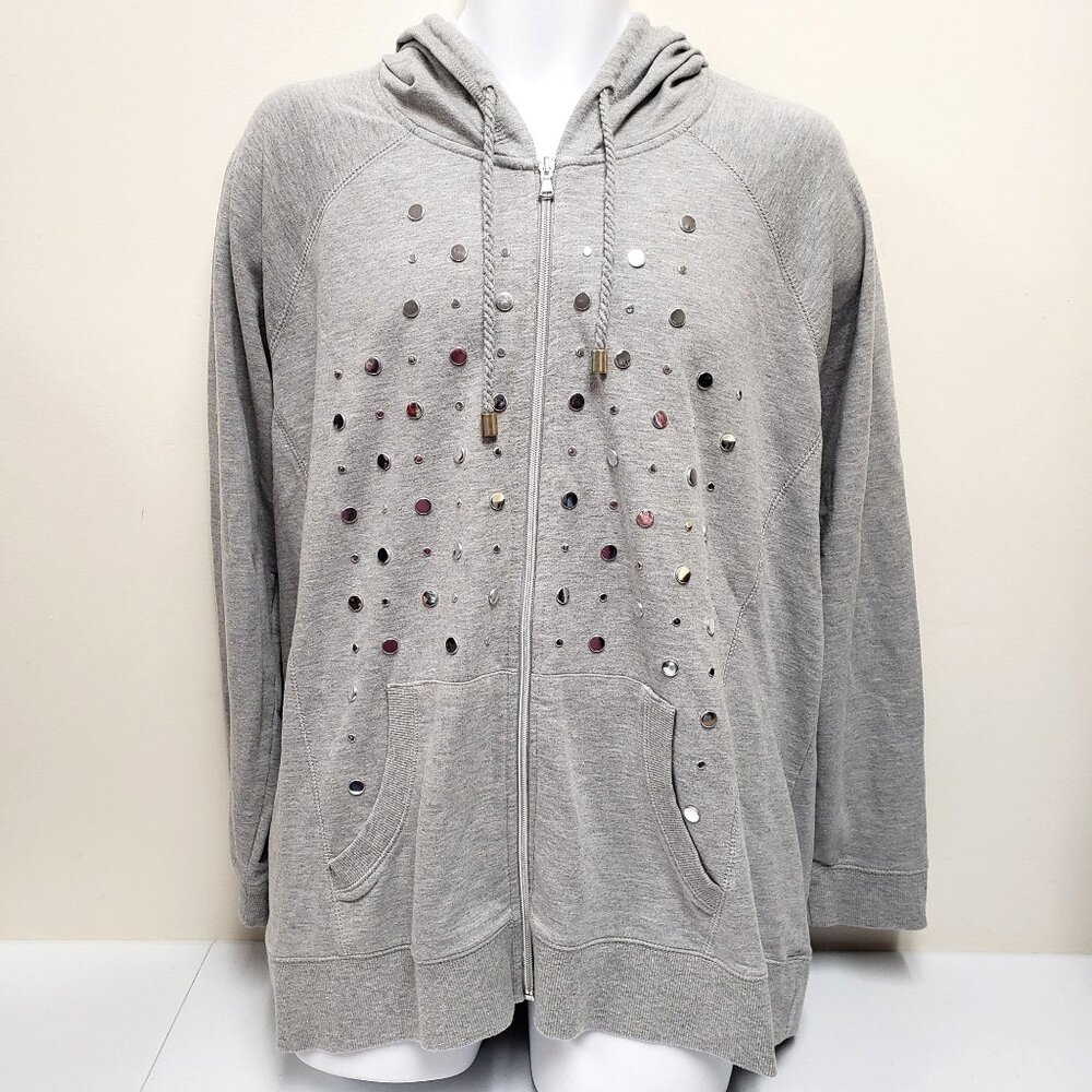Activology Womens Gray Hoodie Jacket Size 2X